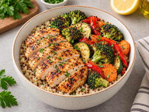 Grilled Chicken & Roasted Vegetable Bowl